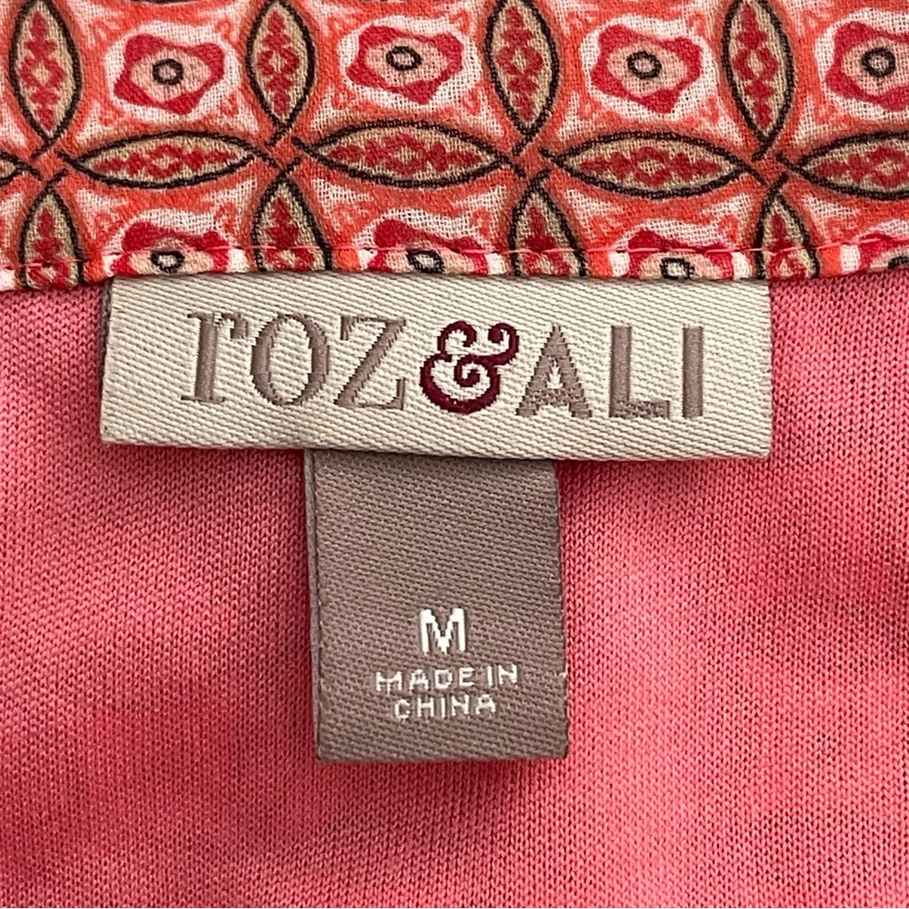 Roz & Ali Top Sleeveless Geometric Print Embellished Neckline Size M - Picture 12 of 14